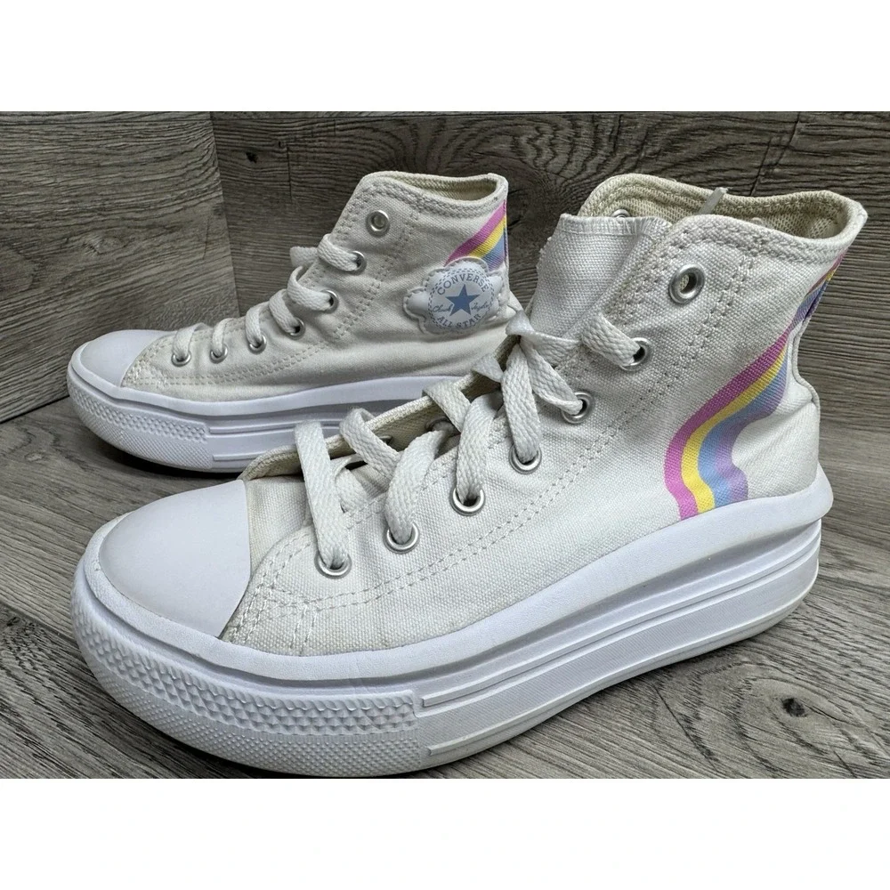 Converse Chuck Taylor All Star Move Platform Girls Sz 3 Rainbow AO4345F